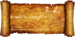 Komán Lestár névjegykártya